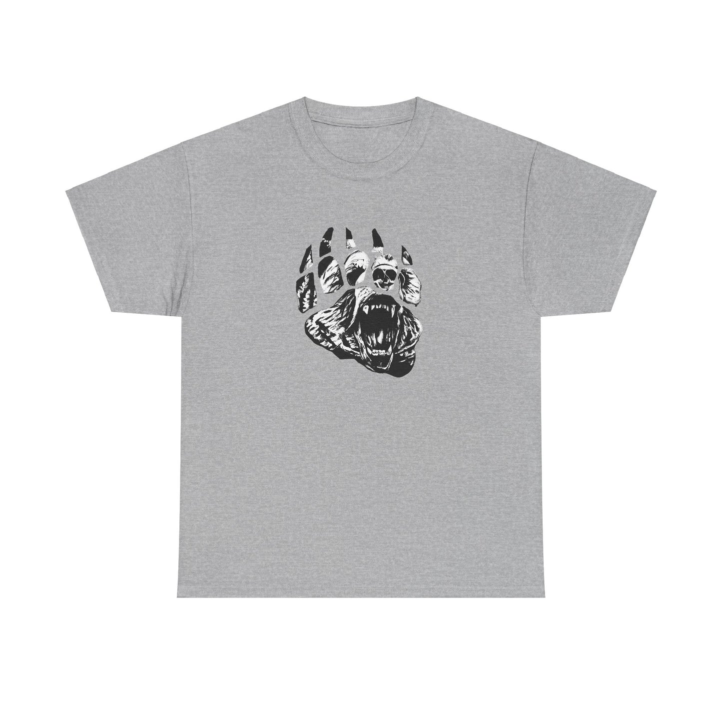 Bear face in bear paw Unisex Heavy Cotton Tee