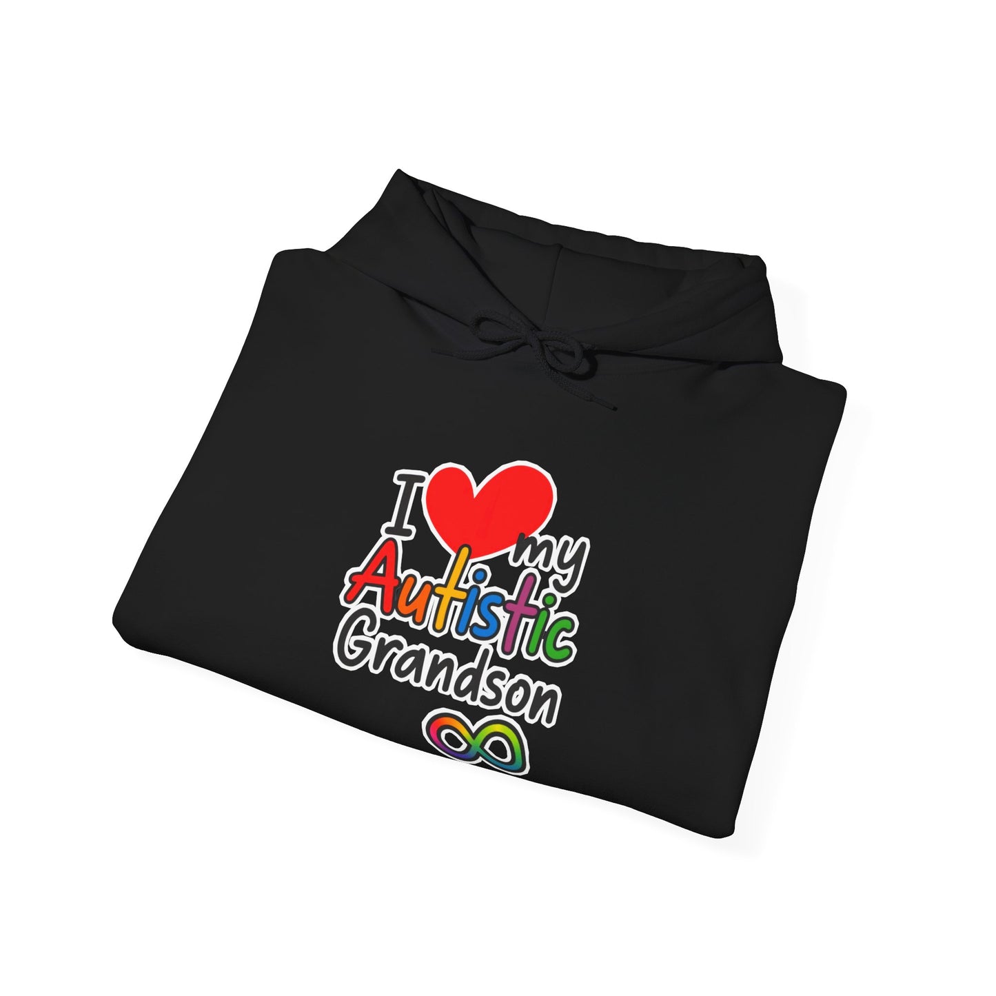 Autistic Grandson Hoodie — "I  LOVE My Autistic Grandson" Colorful Puzzle Infinity Design