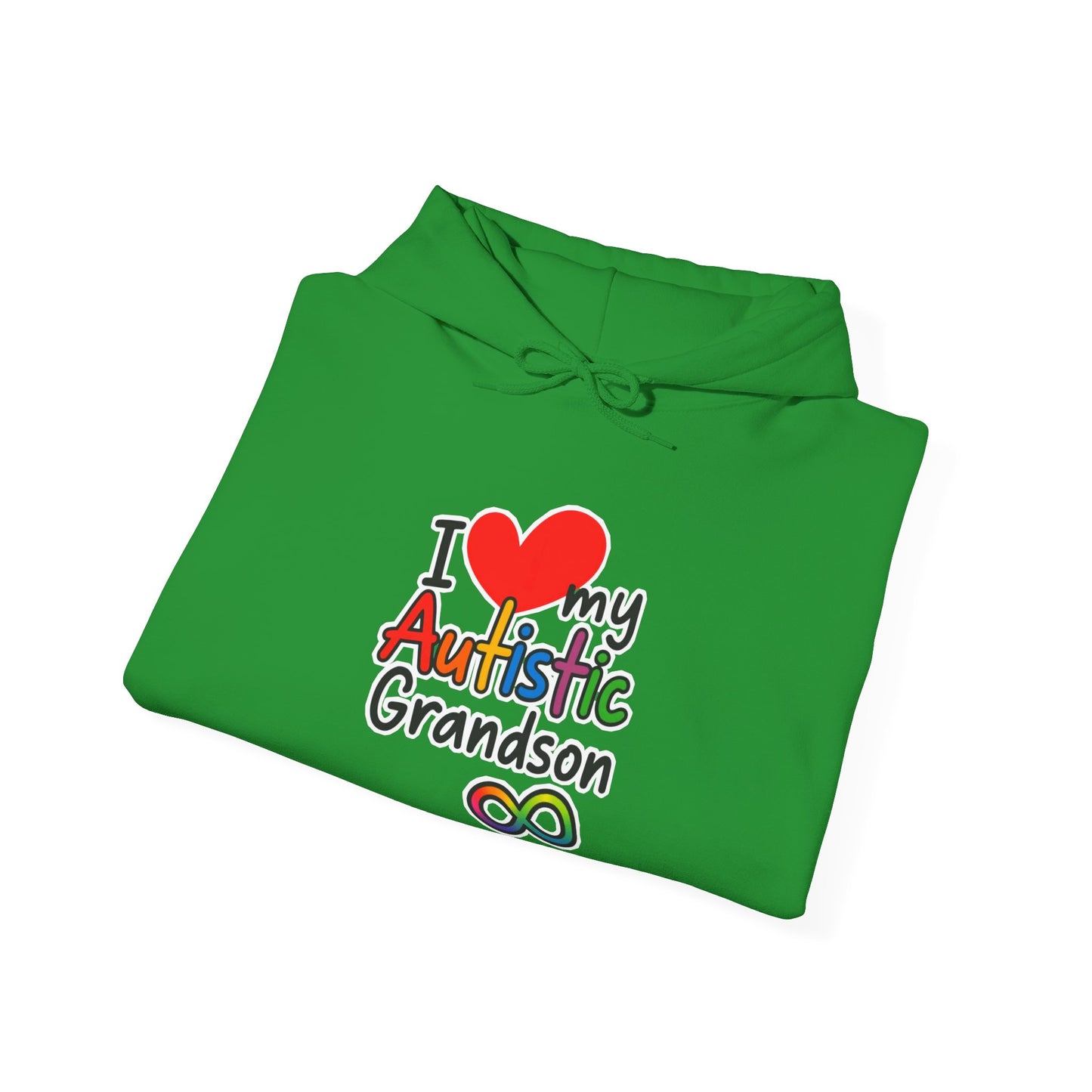 Autistic Grandson Hoodie — "I  LOVE My Autistic Grandson" Colorful Puzzle Infinity Design