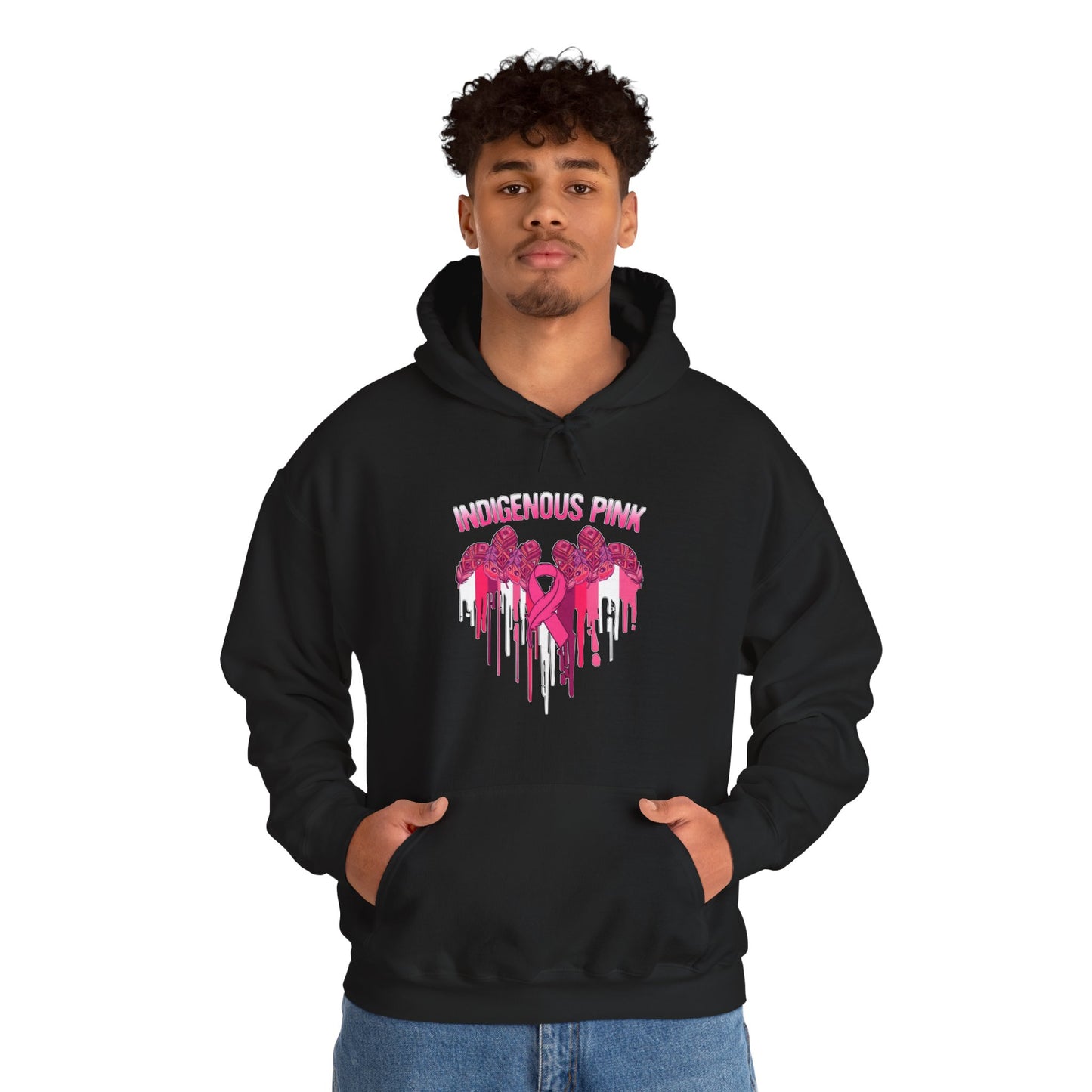 Indigenous Pink Unisex Heavy Blend™ Hooded Sweatshirt, Streetwear Hoodie, Casual Pullover, Gift for Her, Trendy Winter Clothing, Fashionable Layer