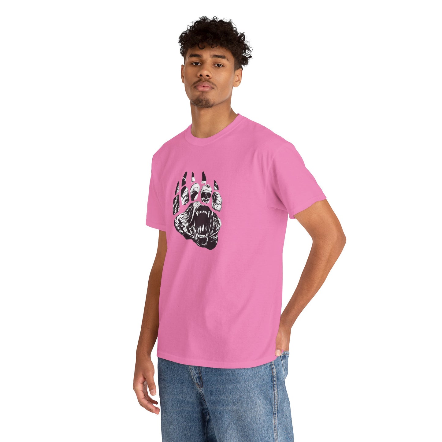 Bear face in bear paw Unisex Heavy Cotton Tee