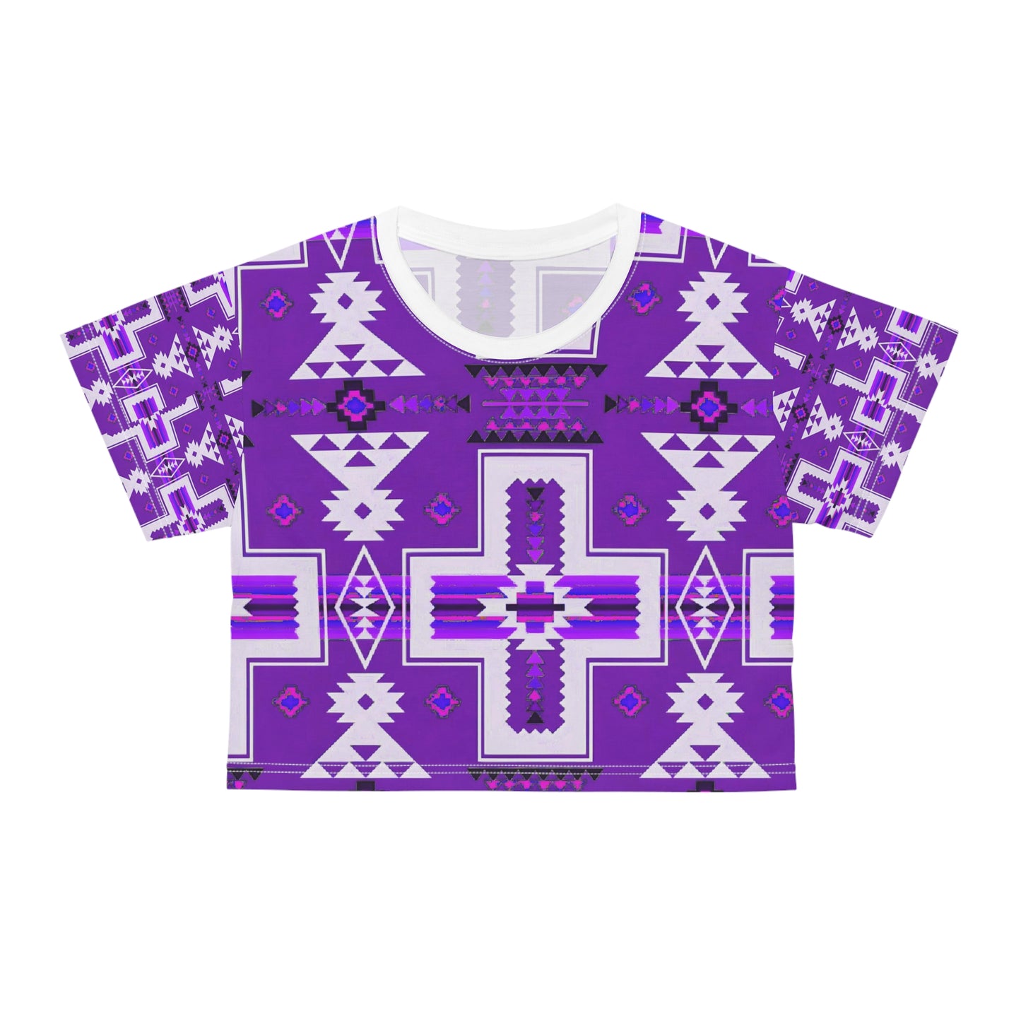 Purple native print Crop Tee (AOP)
