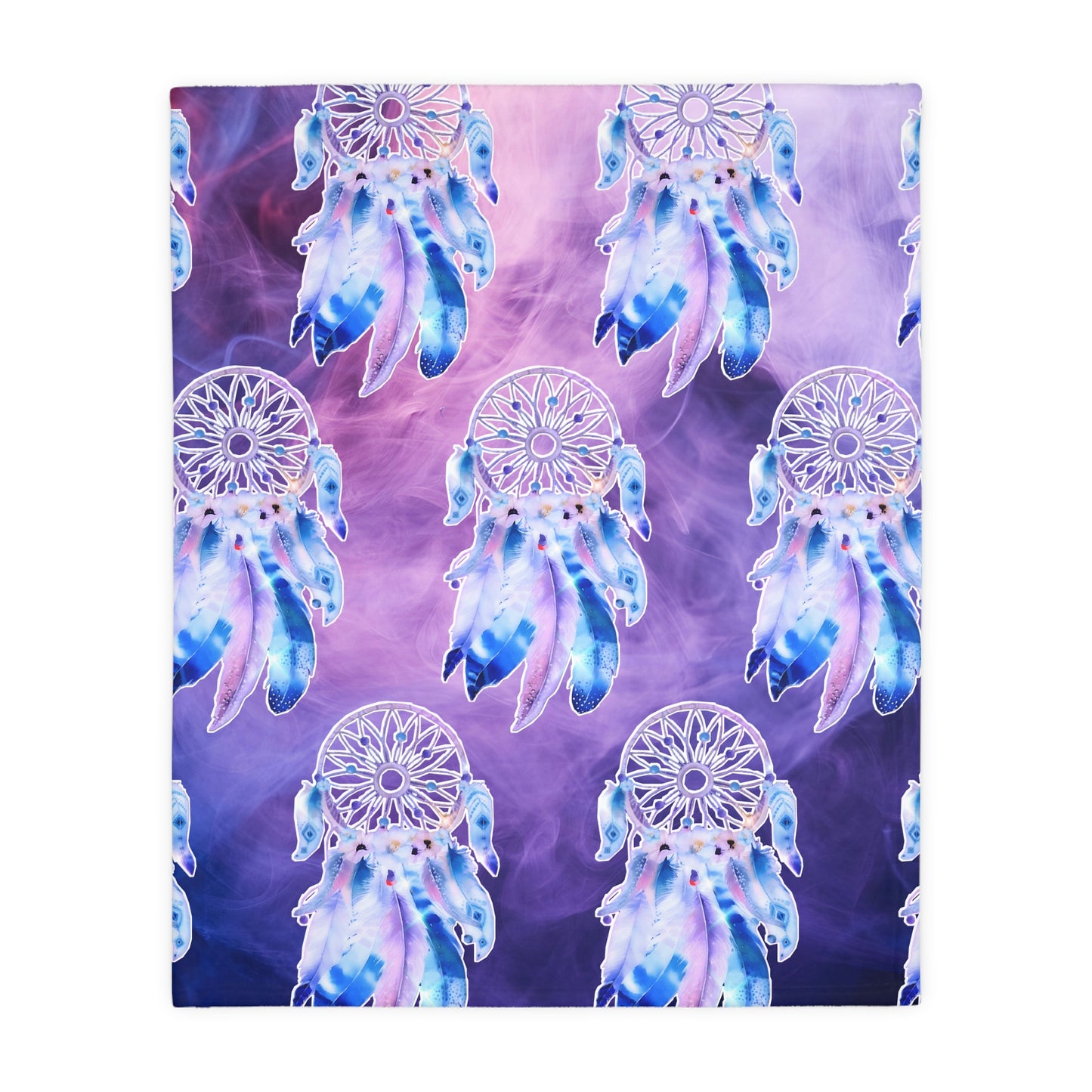 Dreamcatcher/floral design Velveteen Microfiber Blanket (Two-sided print)