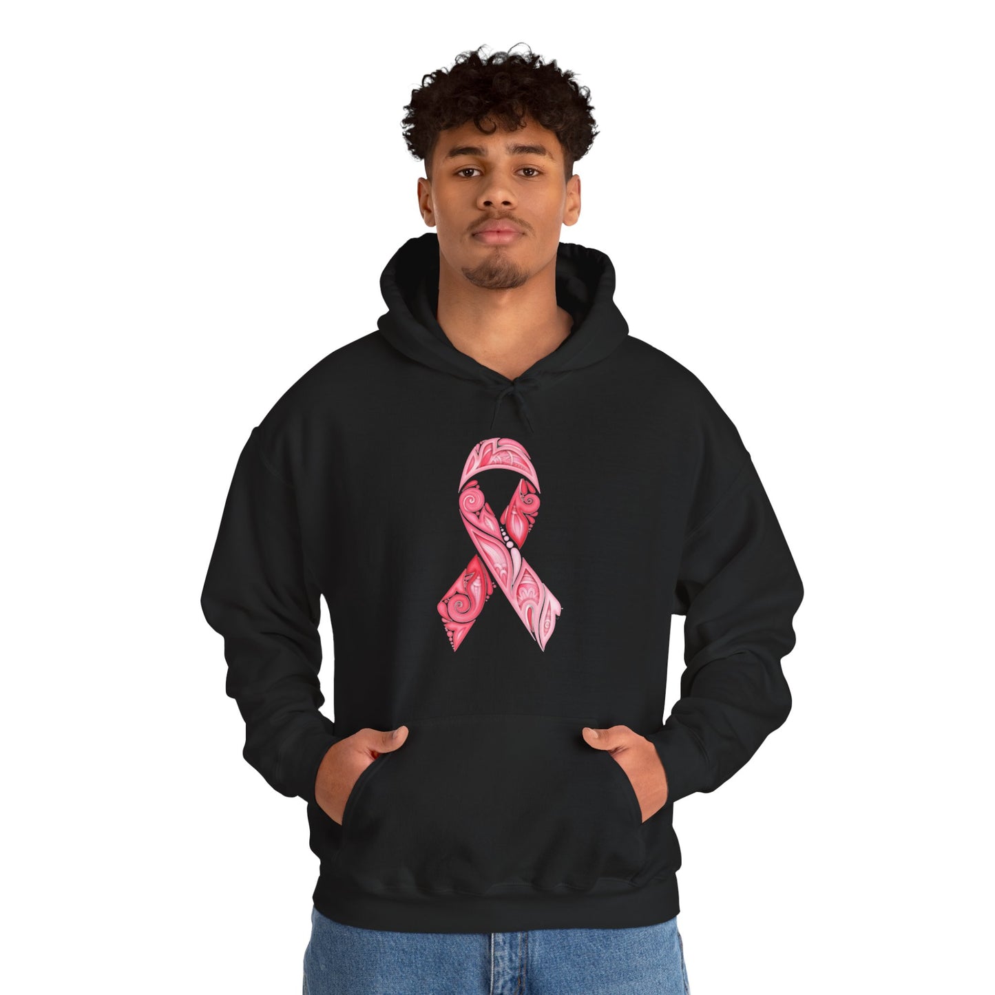 Pink Ribbon Awareness Hoodie - Breast Cancer Support Sweatshirt, Gift for Her, Comfort Wear, Fundraiser Apparel, Cozy Layer