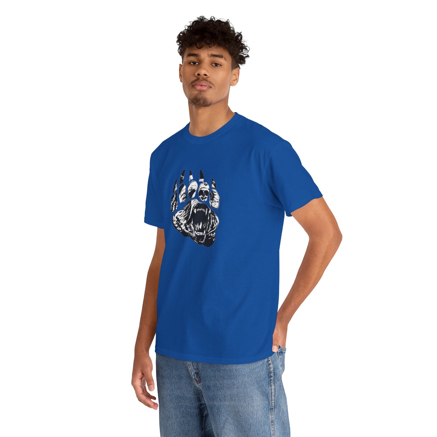 Bear face in bear paw Unisex Heavy Cotton Tee