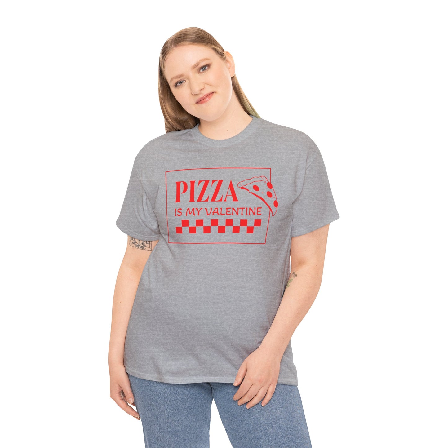 Pizza is my Valentine Unisex Heavy Cotton Tee