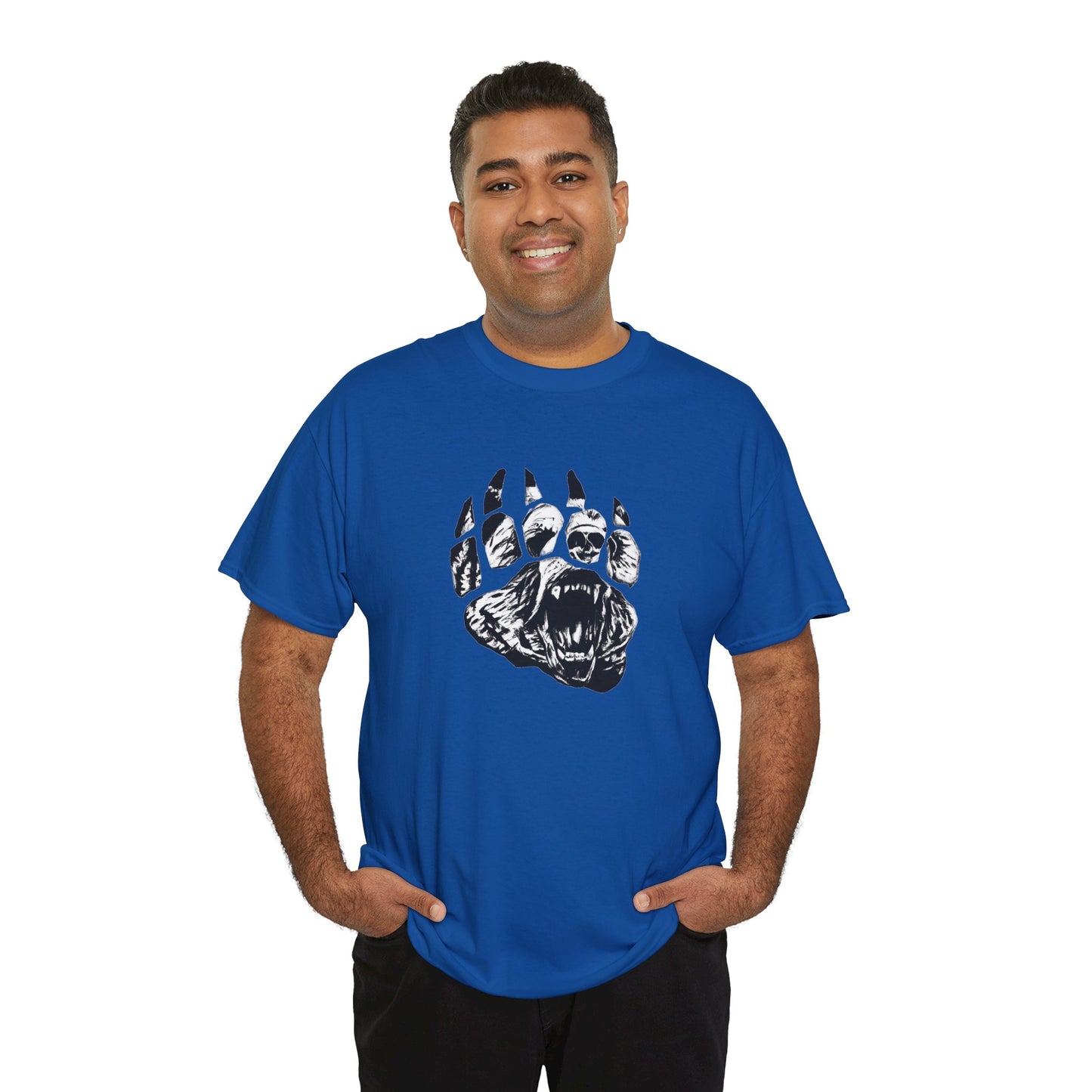 Bear face in bear paw Unisex Heavy Cotton Tee
