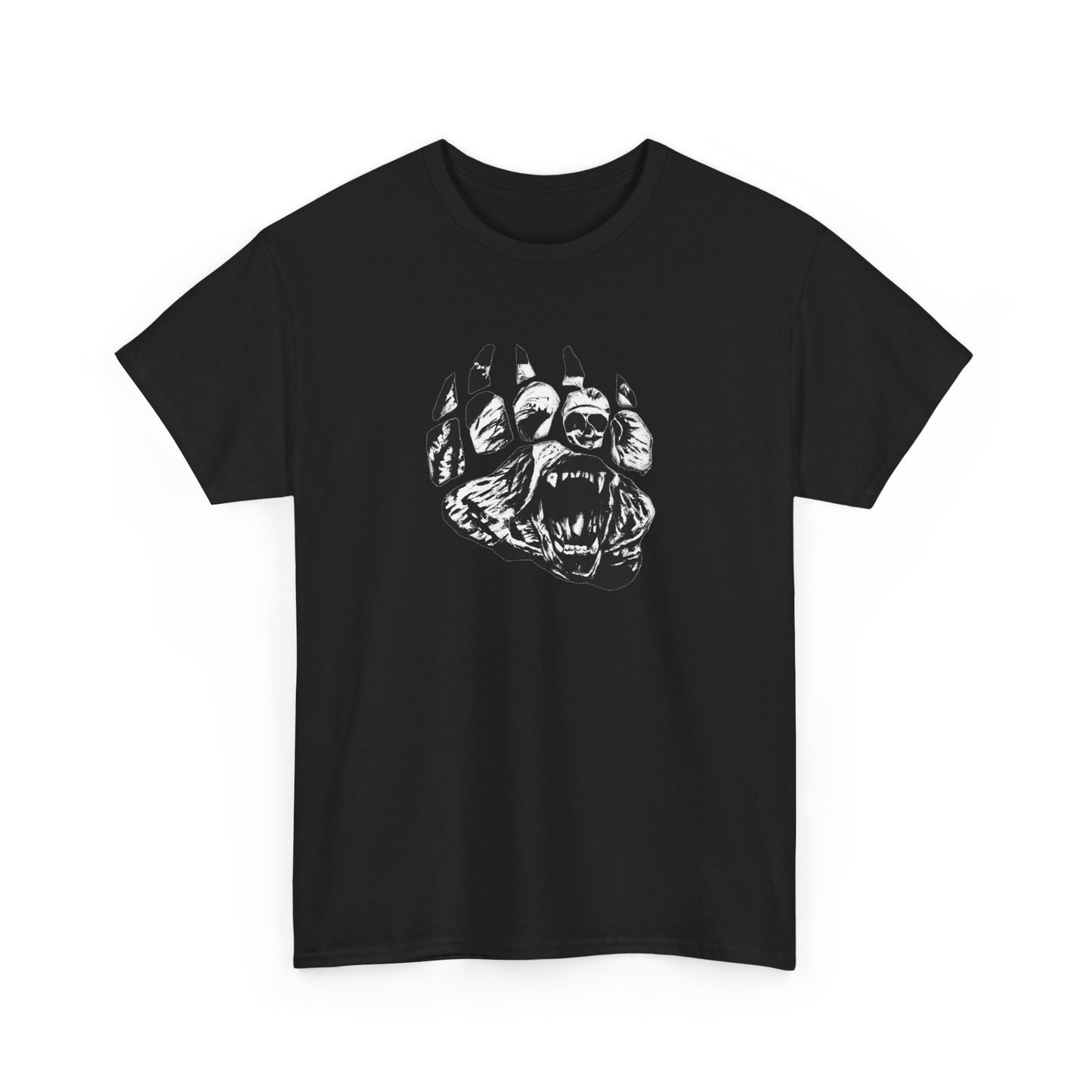 Bear face in bear paw Unisex Heavy Cotton Tee