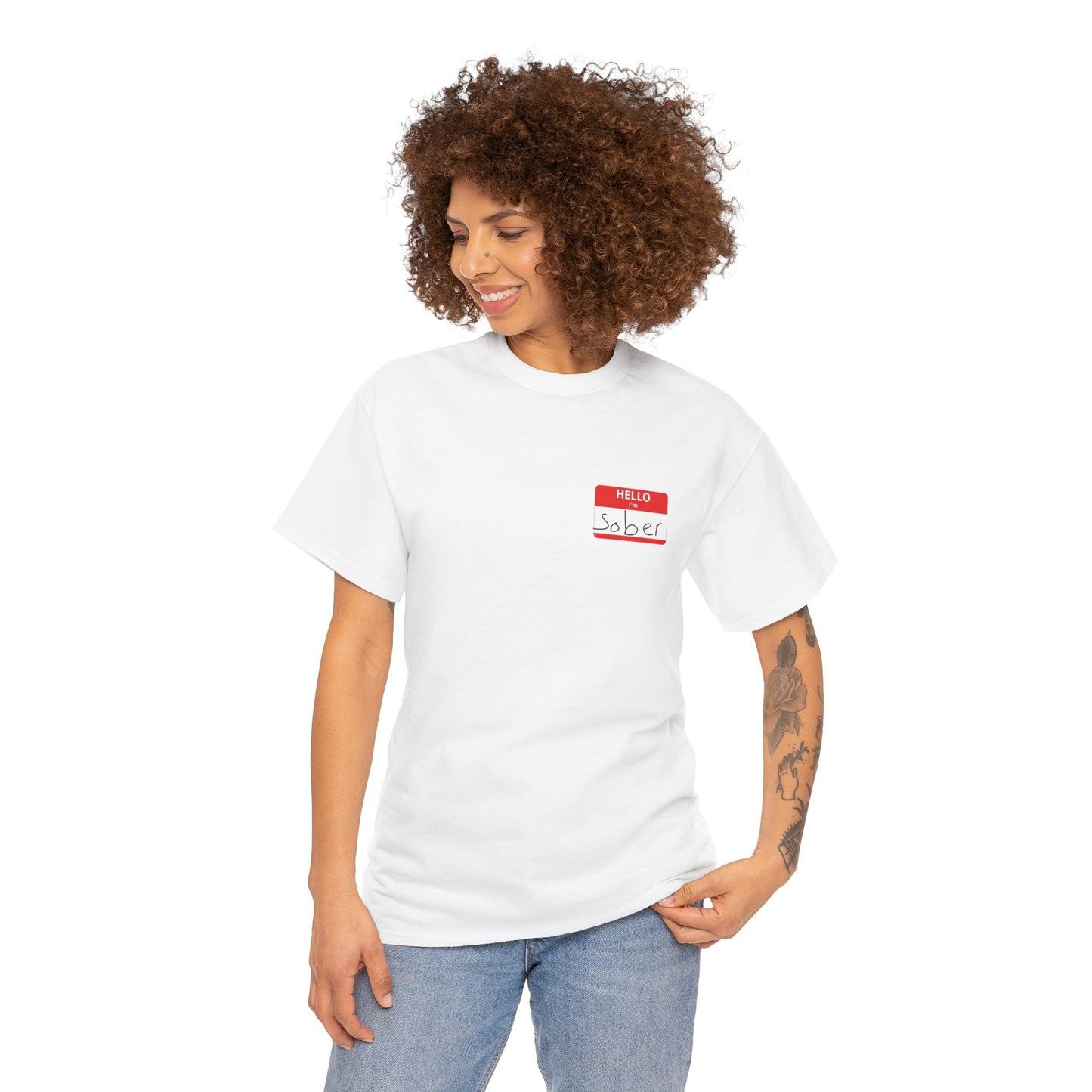 Hello, I'm Sober Unisex Heavy Cotton Tee