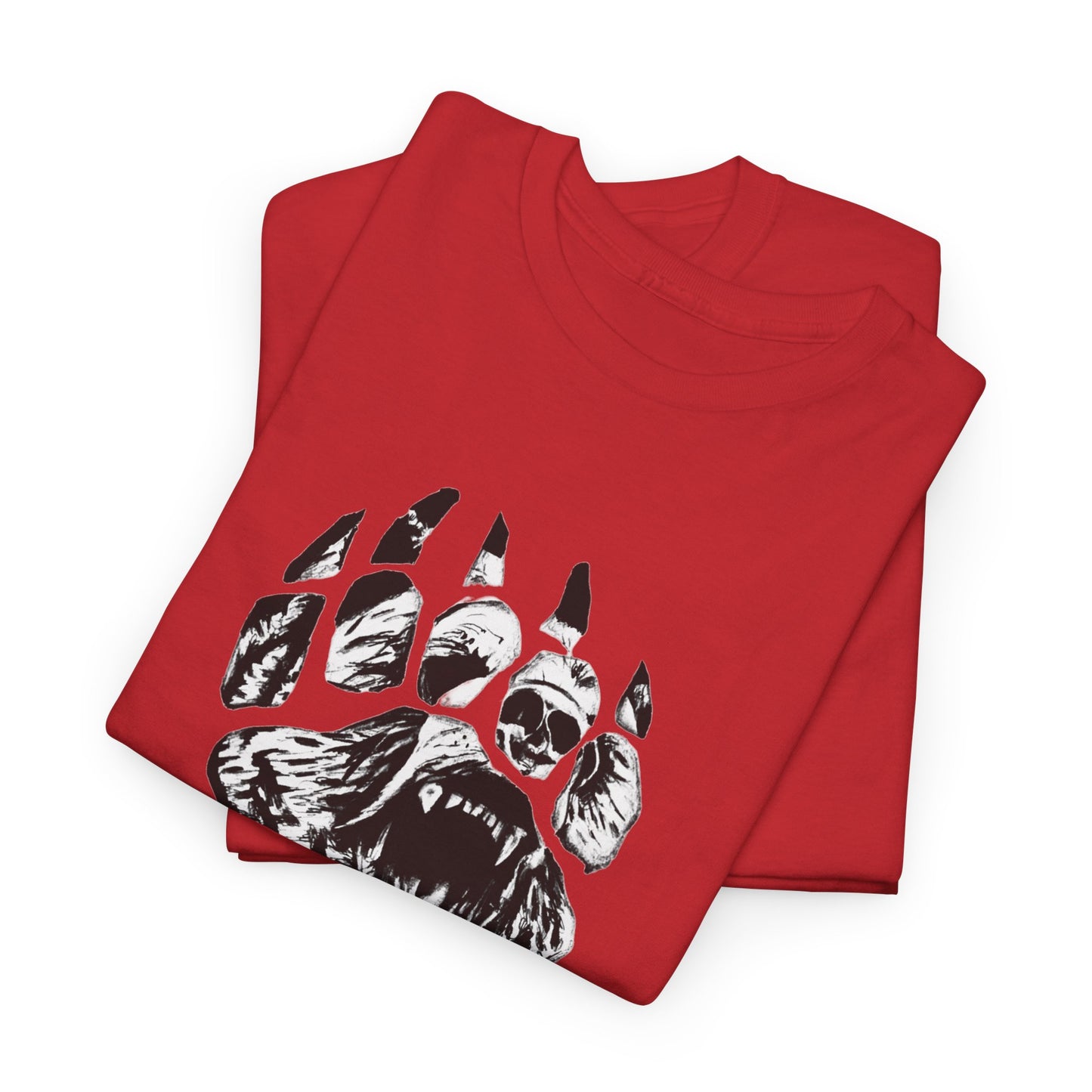 Bear face in bear paw Unisex Heavy Cotton Tee