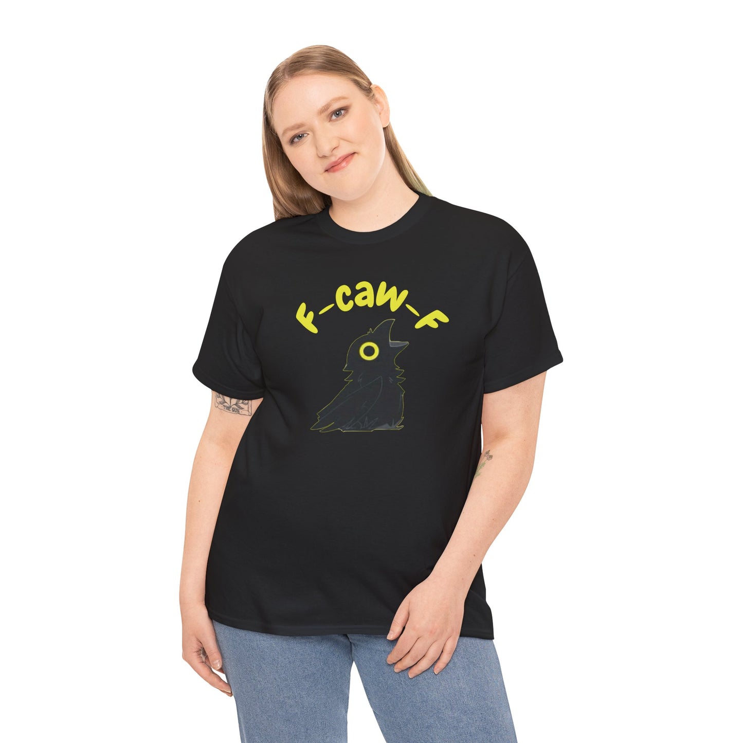 F-Caw-F Unisex Heavy Cotton Tee, Funny Graphic Tee, Casual Wear, Gift for Bird Lovers, Unique T-Shirt for Any Occasion