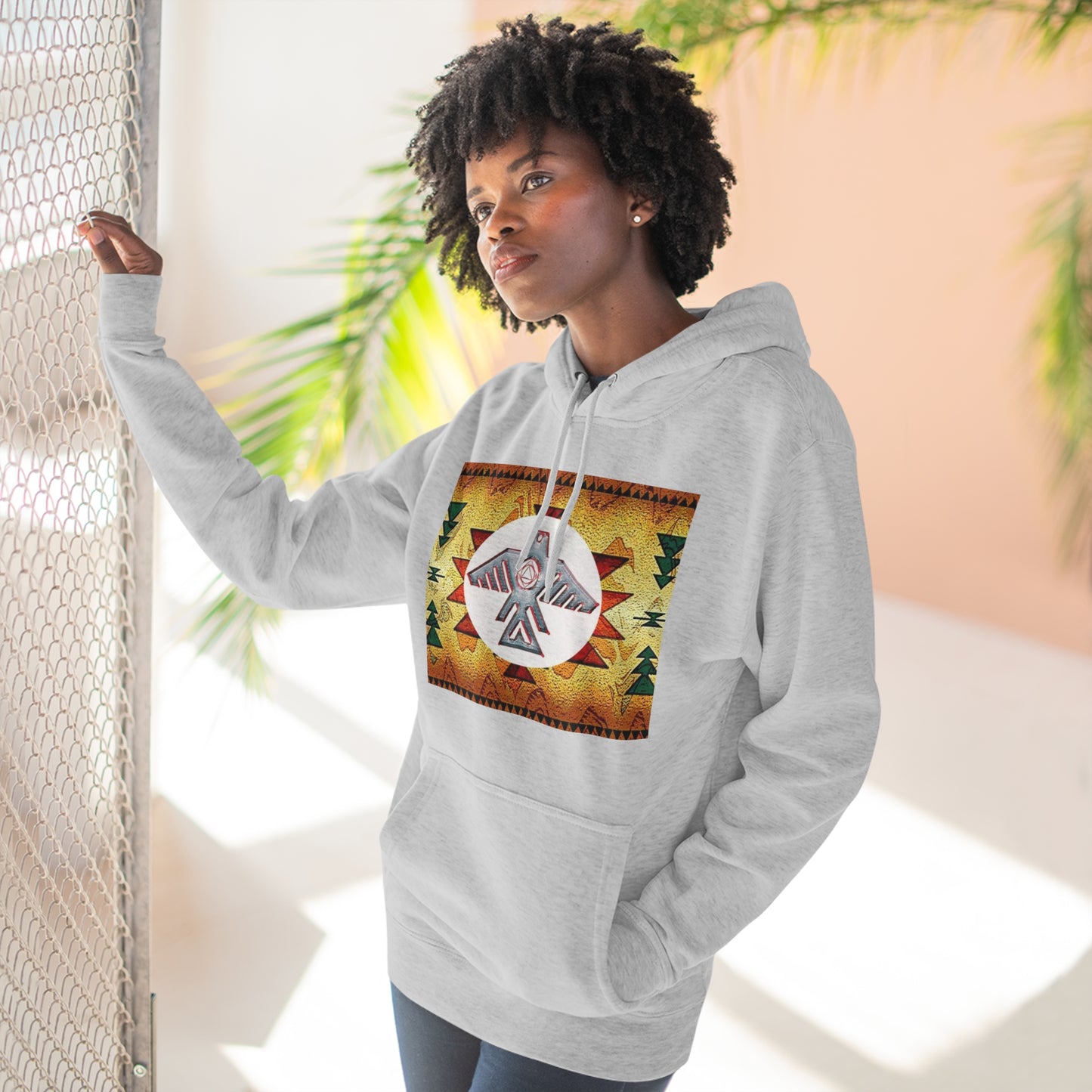 (Hooo Just Indigenous Recovery Thunderbird) Unisex Premium Pullover Hoodie